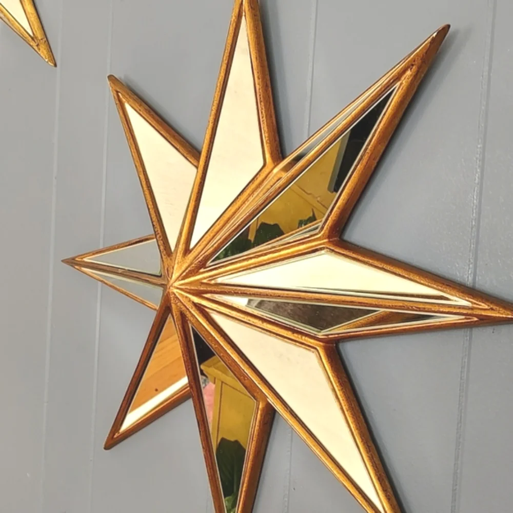 Star beveled 8 point mirrors